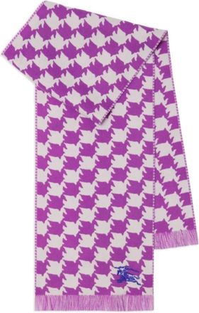 Burberry Ducktooth Jas - unisex - Wintersjaals - Paars - ONE Size - Wol - Accessoires