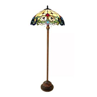 Chloe Lighting DULCE Tiffany-style 2 Light Victorian Floor Lamp 18 Shade