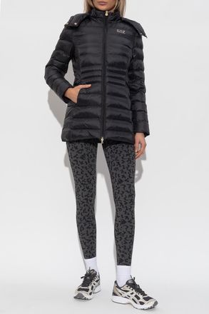 Emporio Armani Insulated Jacket With Logo, Womens, Black