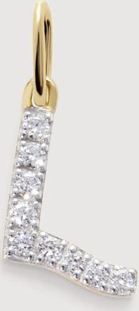 Monica Vinader Gold Diamond Initial L Pendant Lab Grown Diamond