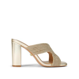 Carvela Womens Paparazzi Block Sandals - Gold - Size UK 8