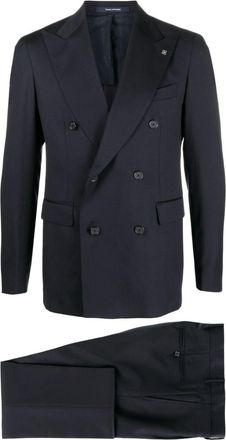 Tagliatore double-breasted wool suit - men - Virgin Wool/Cupro - 54 - Blue