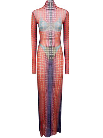 Jean Paul Gaultier Re-Edition: Long Dress High Neck With Long Sleev