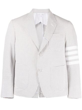 Thom Browne Gestreepte blazer - Grijs