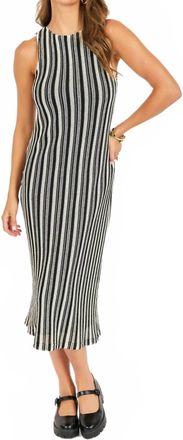 Sadie & Sage Moonlit Path Knit Dress In Black Ivory