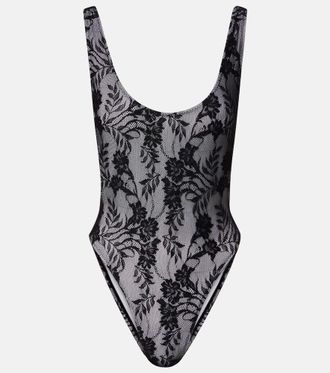 Norma Kamali Marissa open-back lace bodysuit