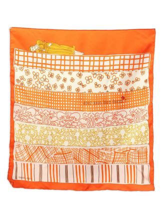 Herm&egrave;s 2000s Carr&eacute; 40 Avez Vous Bien Dormi scarf - women - Silk - One Size - Orange