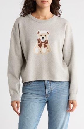 Vigoss Bear Crop Sweater in Heather Grey at Nordstrom Rack, Size X-Large