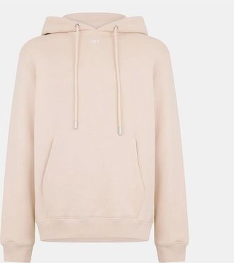 Off-white Mens Slim Fit Hooded Neck Long Sleeve Sweatshirt - Cream - Size: 38