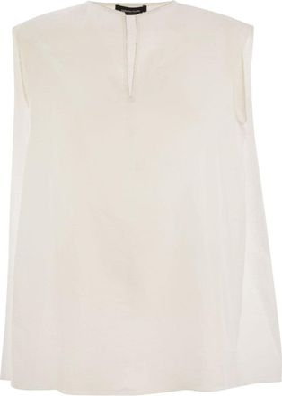 Fabiana Filippi Linen Sleeveless Top With Back Gathering