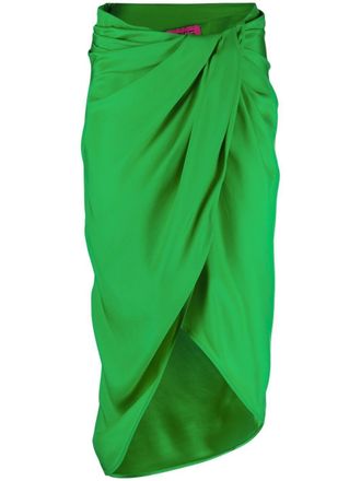 Gauge81 Midi-rok met gedrapeerd detail - Groen