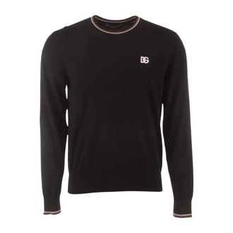Dolce & Gabbana Crew Neck Jumper - male - Dolce & Gabbana - Round-neck Knitwear - Black - M - Knitwear