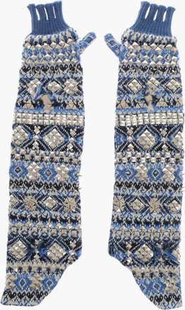Maison Margiela Guanti Fingerless Warm Lenght in Maglia con Borchie Maison Margiela