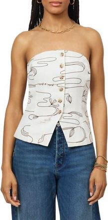 Scotch & Soda Strapless Button Vest in Wavy Floral at Nordstrom Rack, Size X-Small