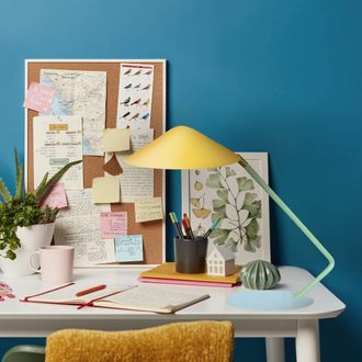 Tosel Lampe bureau metal Alt.35cm multicoldorado Pantalla: AMARILLO