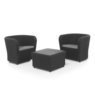 Shaf Shaf - Set Nova Tete A Tete Grafito Con 2 Sillones Y Mesa De Centro. Sp-berner