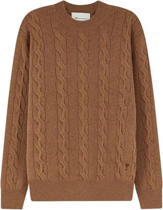 Ami Round-neck Truien - Heren - Ronde hals truien - Bruin - L - Truien & Vesten