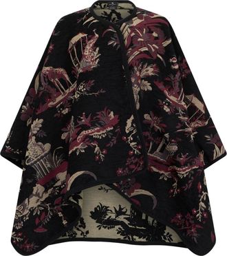 Etro Jassen, Dames, Veelkleurig, ONE Size, Wol, Omkeerbare Wolmix Cape