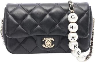 Chanel Pre-owned Mini Shoulder Bag - unisex - Vintage Mini Tas - Zwart - ONE Size - Leer - Vintage