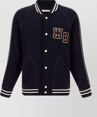 Wales Bonner october varsity bomber jacket ribbed cuffs hem