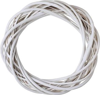 Trade Shop Trade Shop - Ghirlanda Dietroporta In Legno Bianco Intrecciato 30 Cm Decorazioni Porta Natale