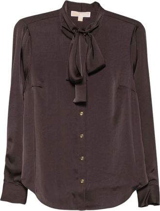 Michael Kors Camicetta con fiocco in raso - - Blouses & Shirts - Donna - Marrone - S