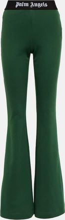 Palm Angels Logo cotton jersey flared pants