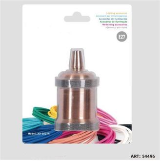 Trade Shop Trade Shop Traesio - Trade Shop - Portalampada E27 Alluminio Vintage Retr&ograve; Rosso Antico Lampada Decorativa 54496