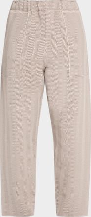 Homme Pliss&eacute; Issey Miyake Men & apos;s Inlaid Knit Herringbone Straight-Leg Trousers