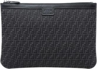 Fendi Pre-owned Clutches, female, Black, Size: ONE SIZE Pre-owned Canvas Clutch