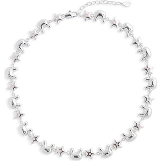 Sandy Liang Terminator Bunny & Star Necklace in Silver at Nordstrom