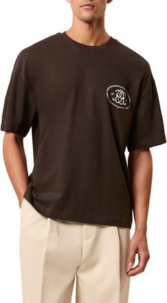 Reiss Cuthbert Graphic T-Shirt in Brown at Nordstrom, Size Medium