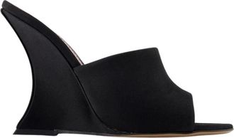 PARIS TEXAS Sculptural Wedge Mules - Dames - Muiltjes - Zwart - 36 EU - Schoenen