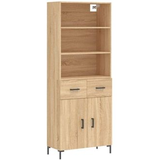 vidaXL Highboard Sonoma Oak 69.5x34x180 cm Engineered Wood Vidaxl