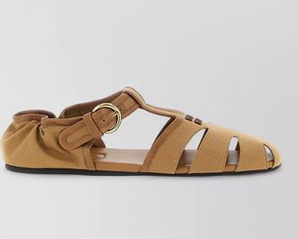 Miu Miu ruches sandals square toe open design