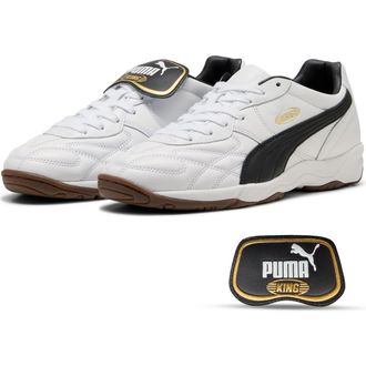 Puma King Indoor Soccer Sneaker in Puma White/Puma Black at Nordstrom Rack, Size 10.5