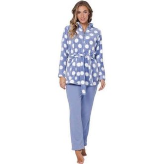 Pastunette fleece huispak blauw/wit