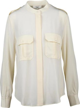 Chlo&eacute; Coreana Shirt - Dames - Overhemden - Wit - M - Chiffon - Overhemden