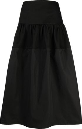 Jil Sander tiered cotton skirt - women - Cotton - 34 - Black