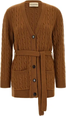 Valentino Garavani Brown Cashmere Womens Cardigan