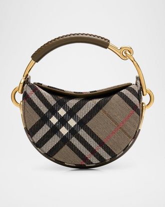 Burberry Bridle Jacquard Check Crossbody Bag