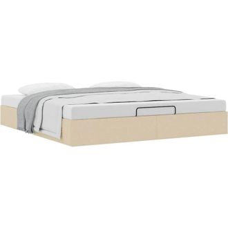 vidaXL Estructura De Cama Otomana Sin Colch&oacute;n Color Crema 200x200 Cm Vidaxl