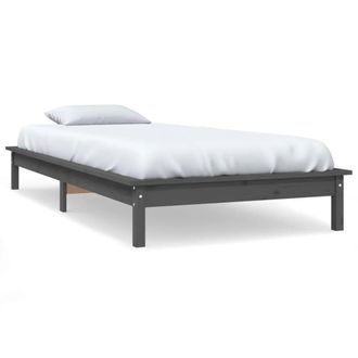 Berkfield Home Bed Frame Grey 90x190 cm Single Solid Wood Pine