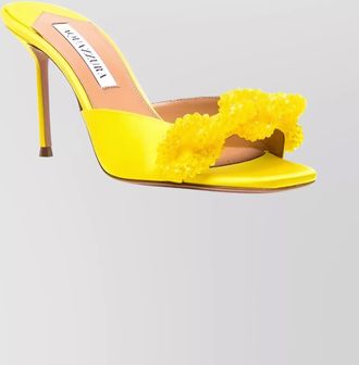 Aquazzura love bow mules embellished strap