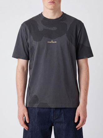 Stone Island T-shirt girocollo in cotone con logo