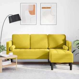 vidaXL Juego De Sof&aacute; Amarillo 173 X 131 X 67 Cm Terciopelo Vidaxl