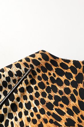 Dolce & Gabbana Womens Brown Leopard Print Silk Sheath Midi Dress Elastane