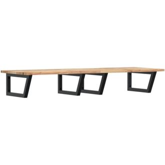 vidaXL Estante De Lavabo De Pared Acero Y Madera Maciza De Acacia Vidaxl