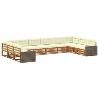 vidaXL Juegos De Sof&aacute;s 10 Uds. Madera De Acacia S&oacute;lida Vidaxl