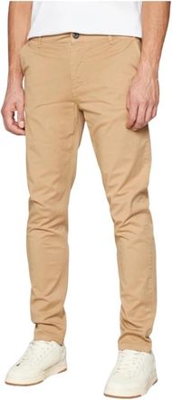 Lyle & Scott Broek met Rits & Knoopsluiting - Heren - Slim Fit Broeken - Beige - W36 - Katoen - Broeken